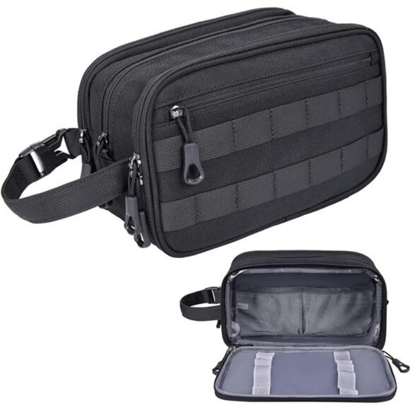 Hygiene Bag Tactical Inspired Mens Toiletry Shower Shave Kit Grooming Bag - Picture 1 of 7